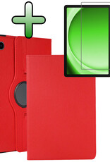 BASEY. BASEY. Samsung Galaxy Tab A9 Plus 2023 Hoes Draaibaar Met Screenprotector - Rood