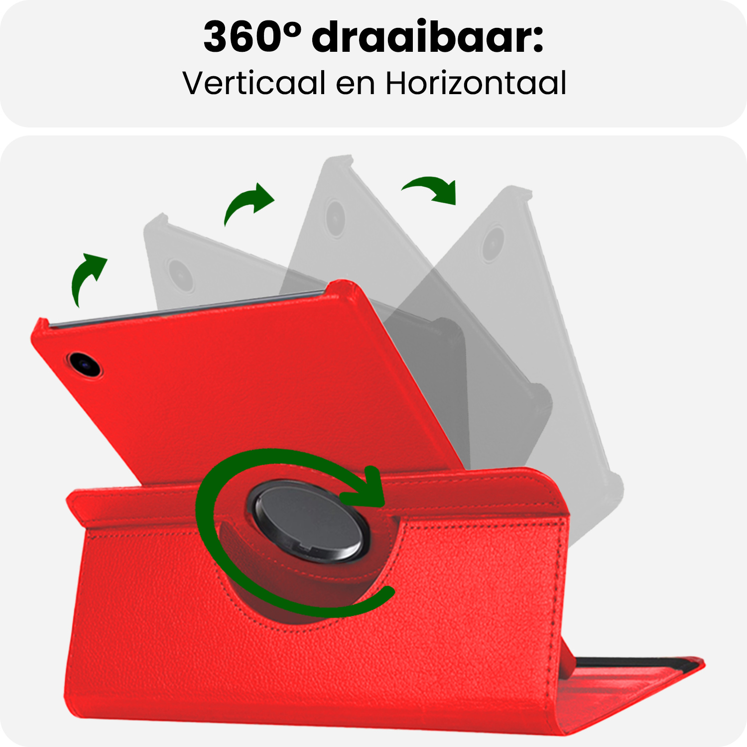 BASEY. BASEY. Samsung Galaxy Tab A9 Plus 2023 Hoes Draaibaar Met Screenprotector - Rood