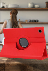 BASEY. BASEY. Samsung Galaxy Tab A9 Plus 2023 Hoes Draaibaar Met Screenprotector - Rood