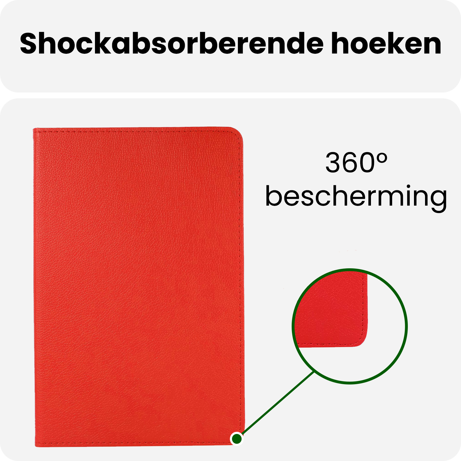 BASEY. BASEY. Samsung Galaxy Tab A9 Plus 2023 Hoes Draaibaar Met Screenprotector - Rood