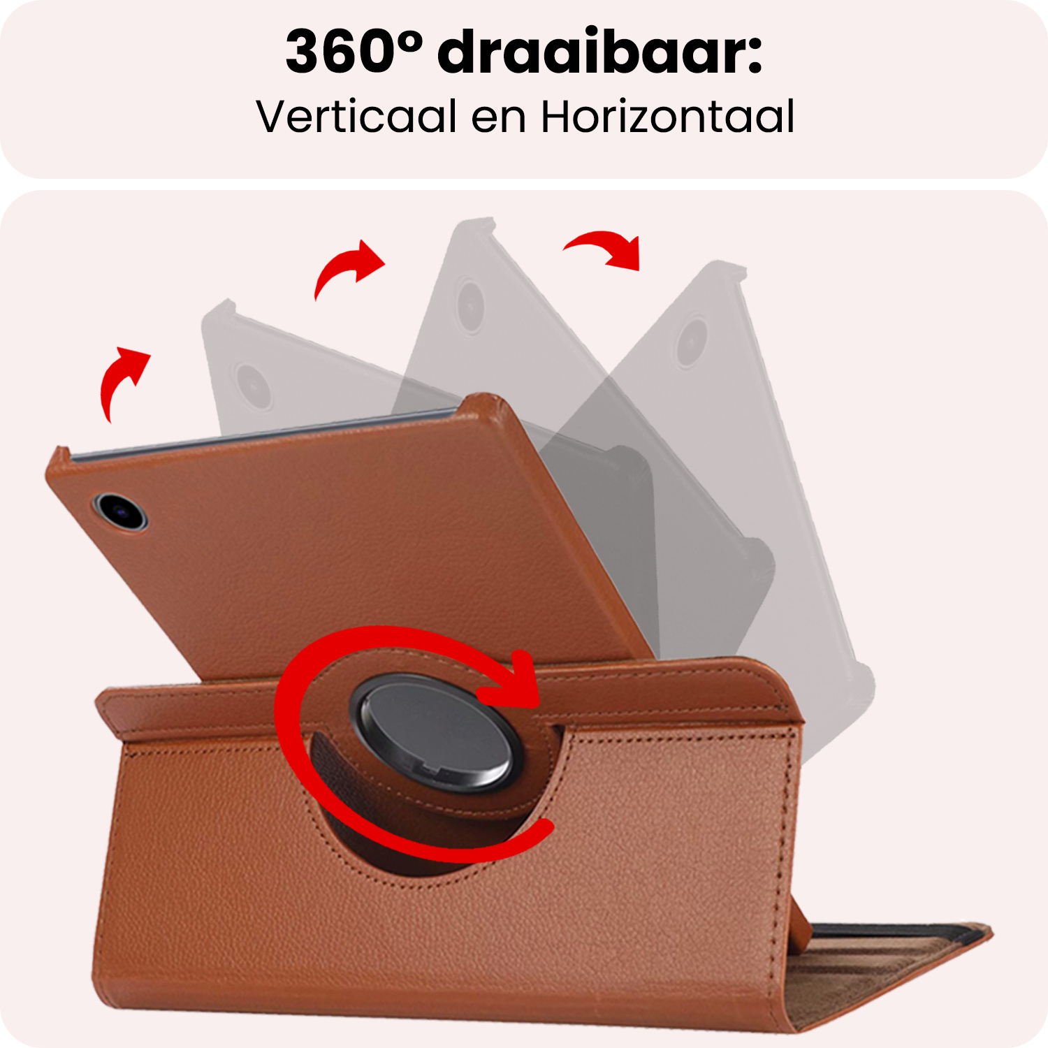 NoXx NoXx Samsung Galaxy Tab A9 Plus 2023 Hoes Draaibaar - Bruin