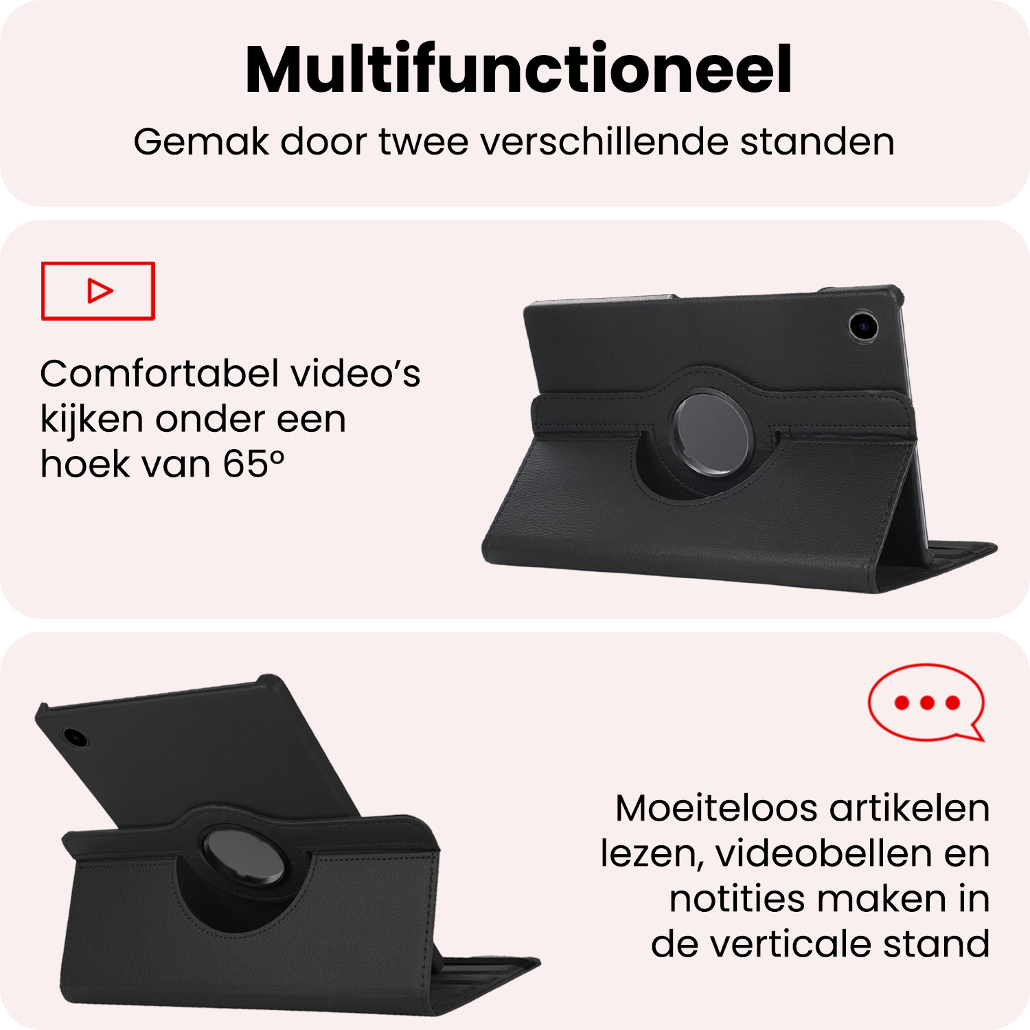 NoXx NoXx Samsung Galaxy Tab A9 Plus 2023 Hoes Draaibaar - Zwart