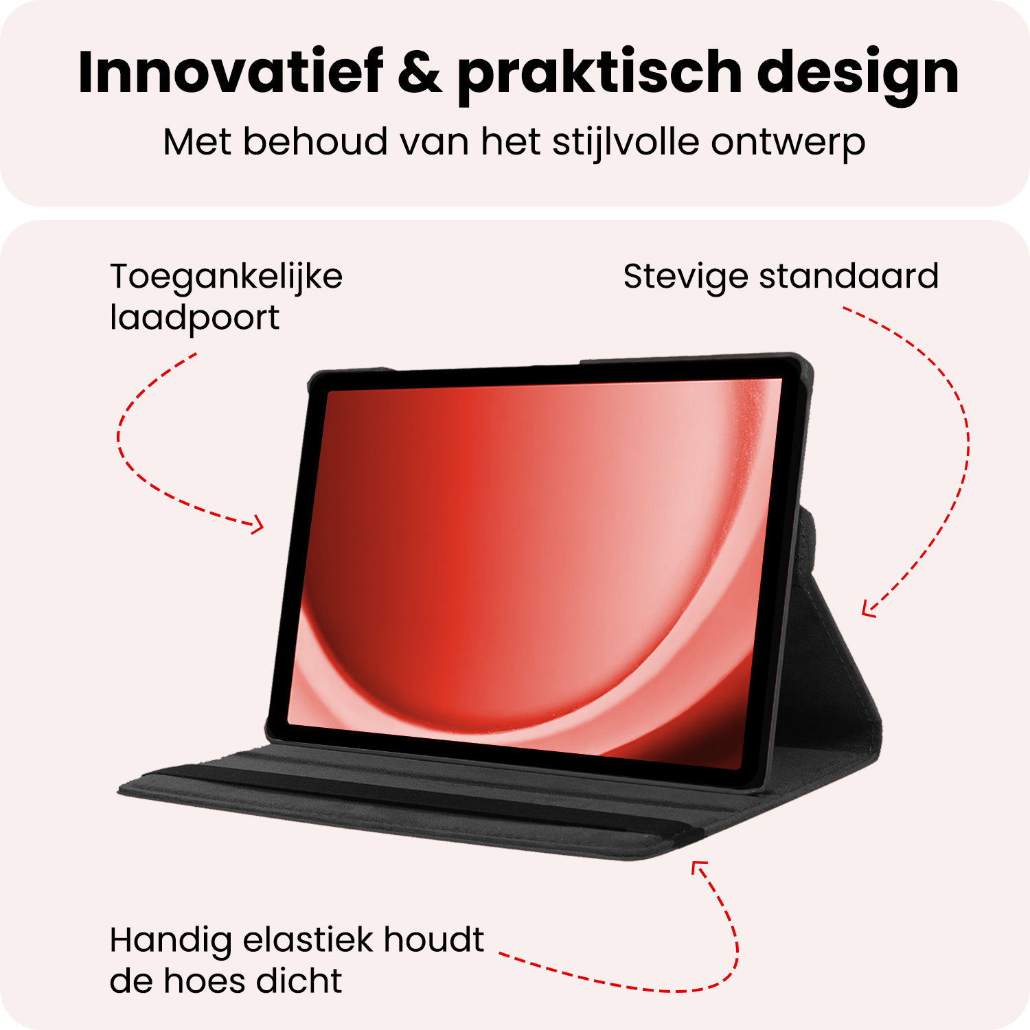 NoXx NoXx Samsung Galaxy Tab A9 Plus 2023 Hoes Draaibaar - Zwart