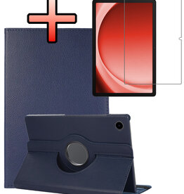NoXx NoXx Samsung Galaxy Tab A9 Plus 2023 Hoes Draaibaar Met Screenprotector - Donkerblauw