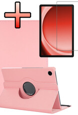 NoXx NoXx Samsung Galaxy Tab A9 Plus 2023 Hoes Draaibaar Met Screenprotector - Lichtroze