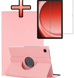 NoXx NoXx Samsung Galaxy Tab A9 Plus 2023 Hoes Draaibaar Met Screenprotector - Lichtroze