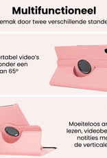NoXx NoXx Samsung Galaxy Tab A9 Plus 2023 Hoes Draaibaar Met Screenprotector - Lichtroze