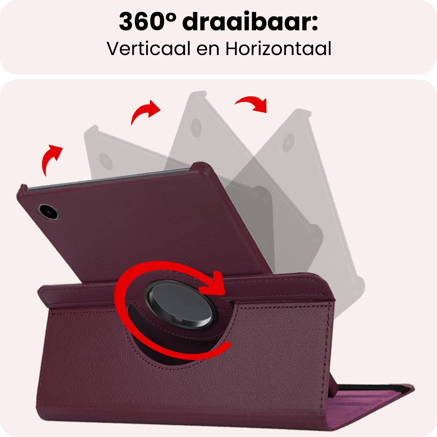 NoXx NoXx Samsung Galaxy Tab A9 Plus 2023 Hoes Draaibaar Met Screenprotector - Paars