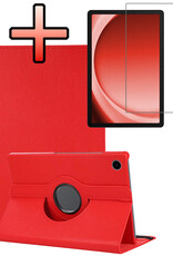 NoXx NoXx Samsung Galaxy Tab A9 Plus 2023 Hoes Draaibaar Met Screenprotector - Rood