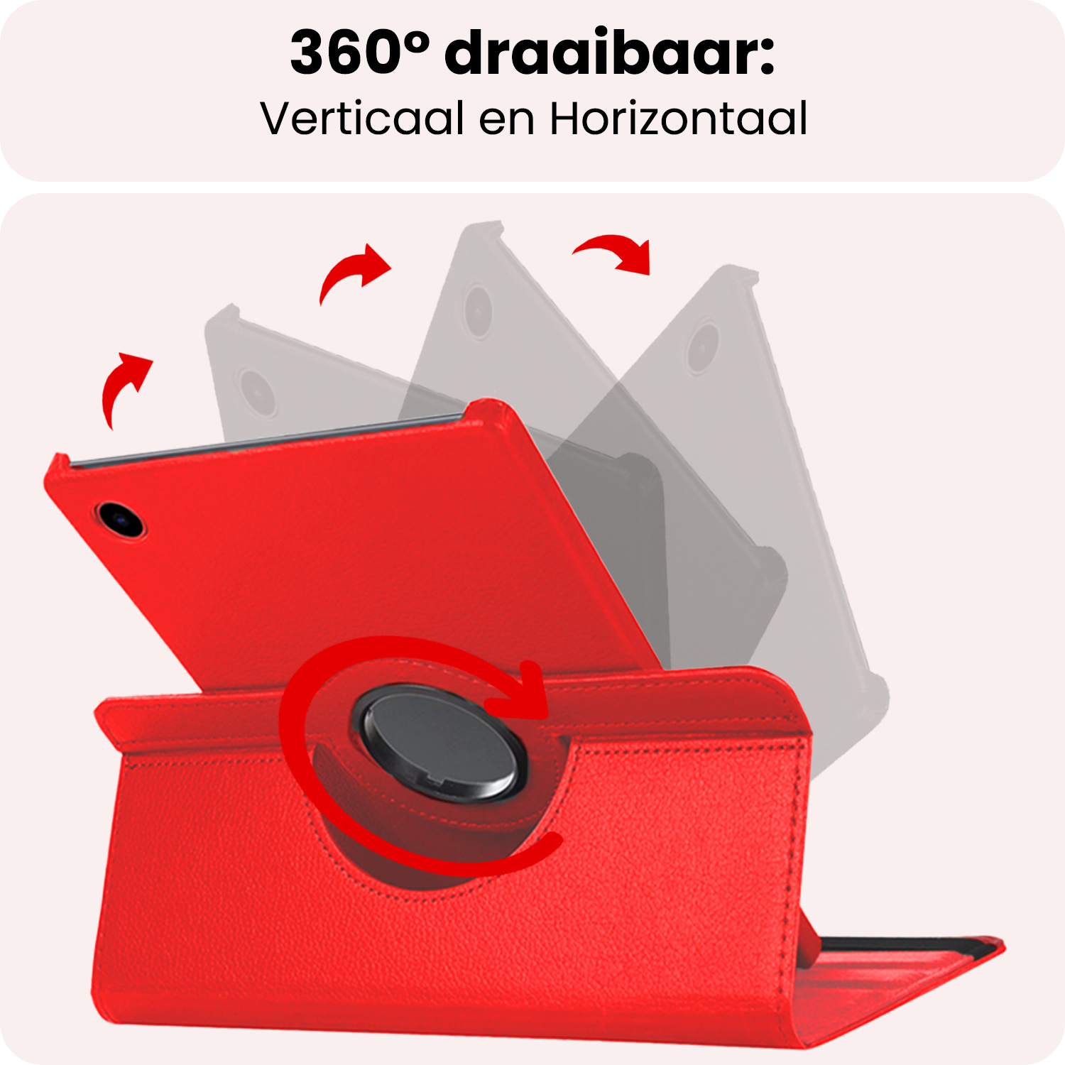NoXx NoXx Samsung Galaxy Tab A9 Plus 2023 Hoes Draaibaar Met Screenprotector - Rood