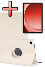 NoXx NoXx Samsung Galaxy Tab A9 Plus 2023 Hoes Draaibaar Met Screenprotector - Wit