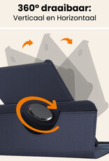 Nomfy Nomfy Samsung Galaxy Tab A9 Plus 2023 Hoes Draaibaar Met Screenprotector - Donkerblauw