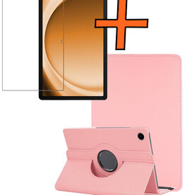 Nomfy Nomfy Samsung Galaxy Tab A9 Plus 2023 Hoes Draaibaar Met Screenprotector - Lichtroze