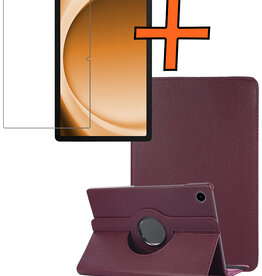 Nomfy Nomfy Samsung Galaxy Tab A9 Plus 2023 Hoes Draaibaar Met Screenprotector - Paars