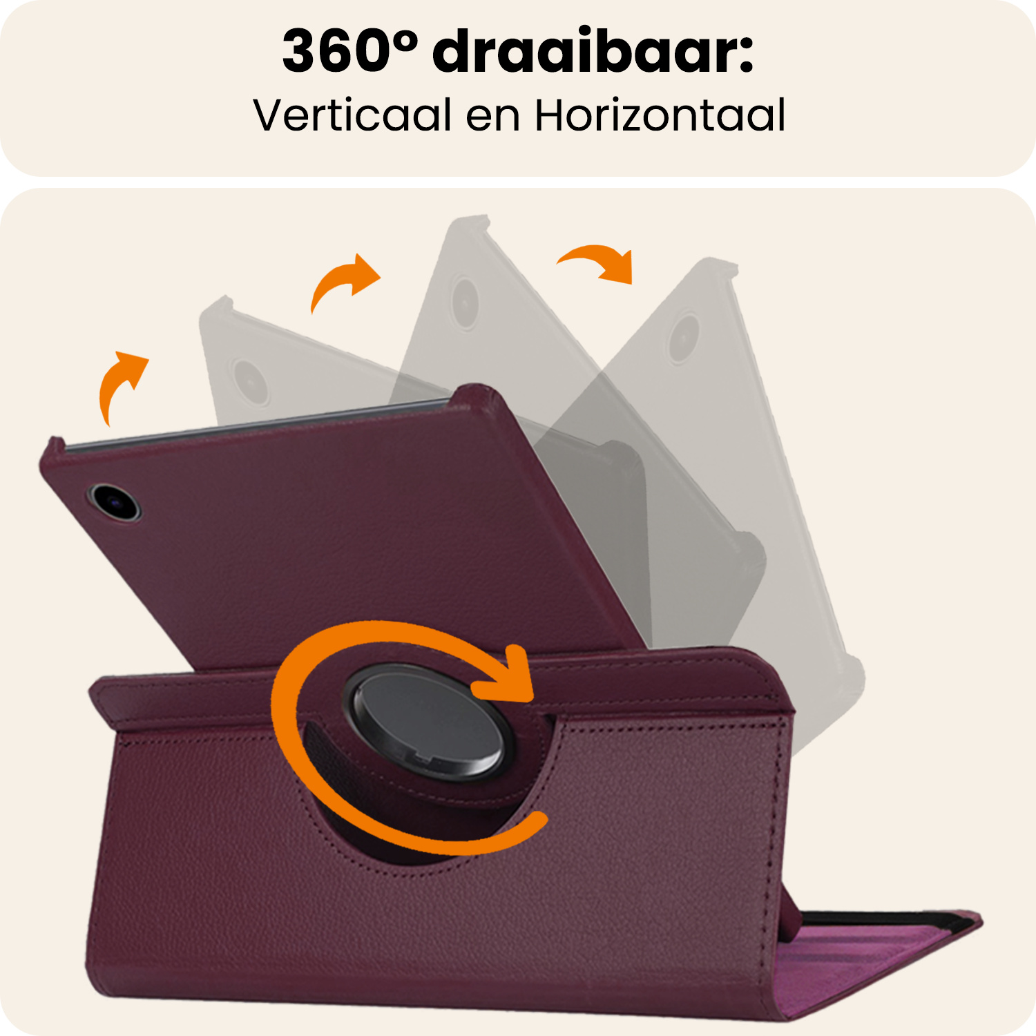 Nomfy Nomfy Samsung Galaxy Tab A9 Plus 2023 Hoes Draaibaar Met Screenprotector - Paars