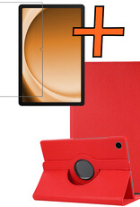 Nomfy Nomfy Samsung Galaxy Tab A9 Plus 2023 Hoes Draaibaar Met Screenprotector - Rood