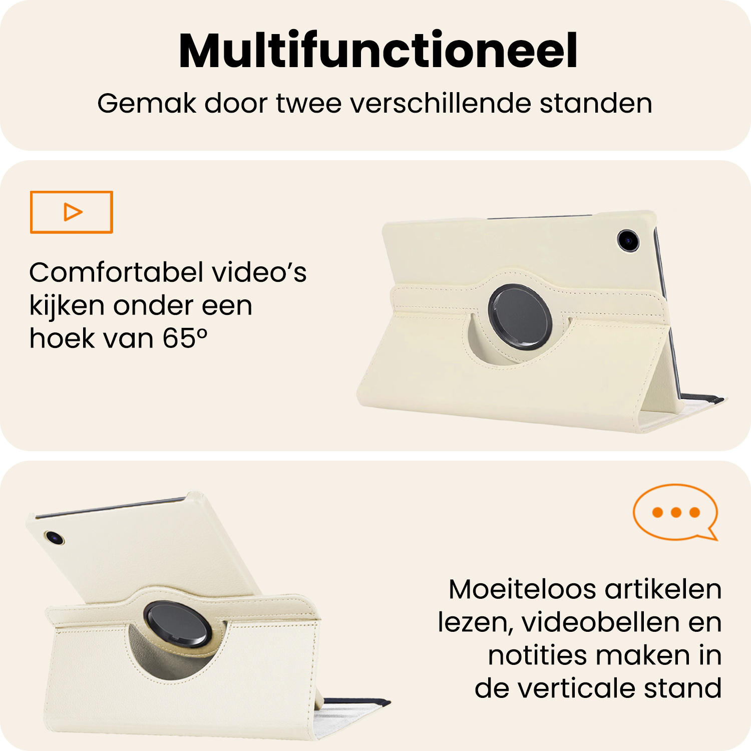 Nomfy Nomfy Samsung Galaxy Tab A9 Plus 2023 Hoes Draaibaar Met Screenprotector - Wit