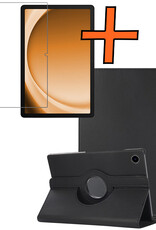 Nomfy Nomfy Samsung Galaxy Tab A9 Plus 2023 Hoes Draaibaar Met Screenprotector - Zwart