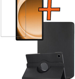 Nomfy Nomfy Samsung Galaxy Tab A9 Plus 2023 Hoes Draaibaar Met Screenprotector - Zwart