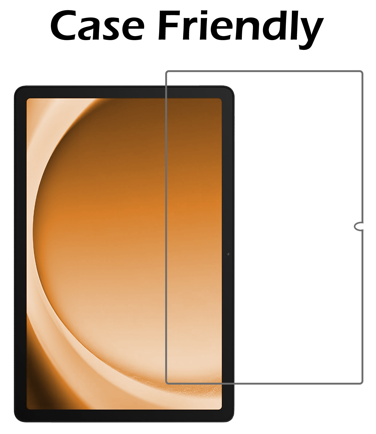 Nomfy Nomfy Samsung Galaxy Tab A9 Plus 2023 Hoes Draaibaar Met Screenprotector - Zwart