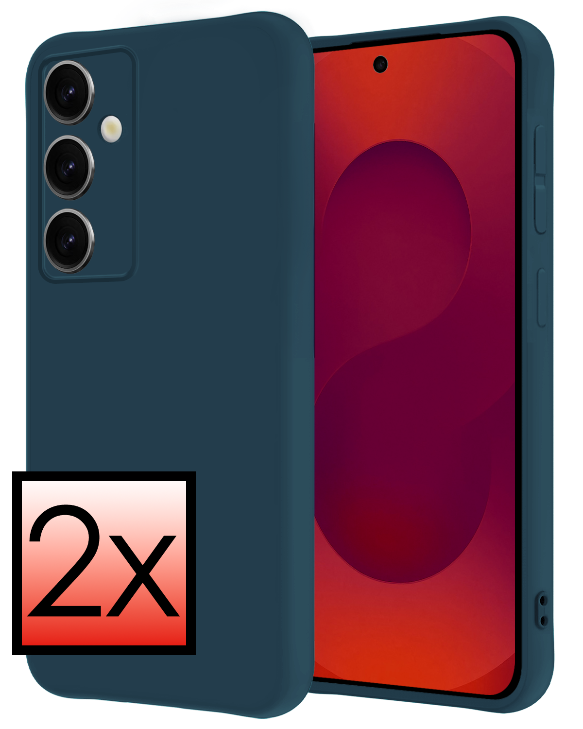 NoXx NoXx Samsung Galaxy S25 Plus Hoesje Siliconen - Donkerblauw - 2 PACK