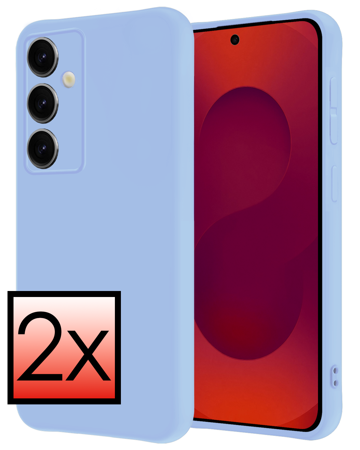 NoXx NoXx Samsung Galaxy S25 Plus Hoesje Siliconen - Lichtblauw - 2 PACK