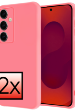 NoXx NoXx Samsung Galaxy S25 Plus Hoesje Siliconen - Lichtroze - 2 PACK