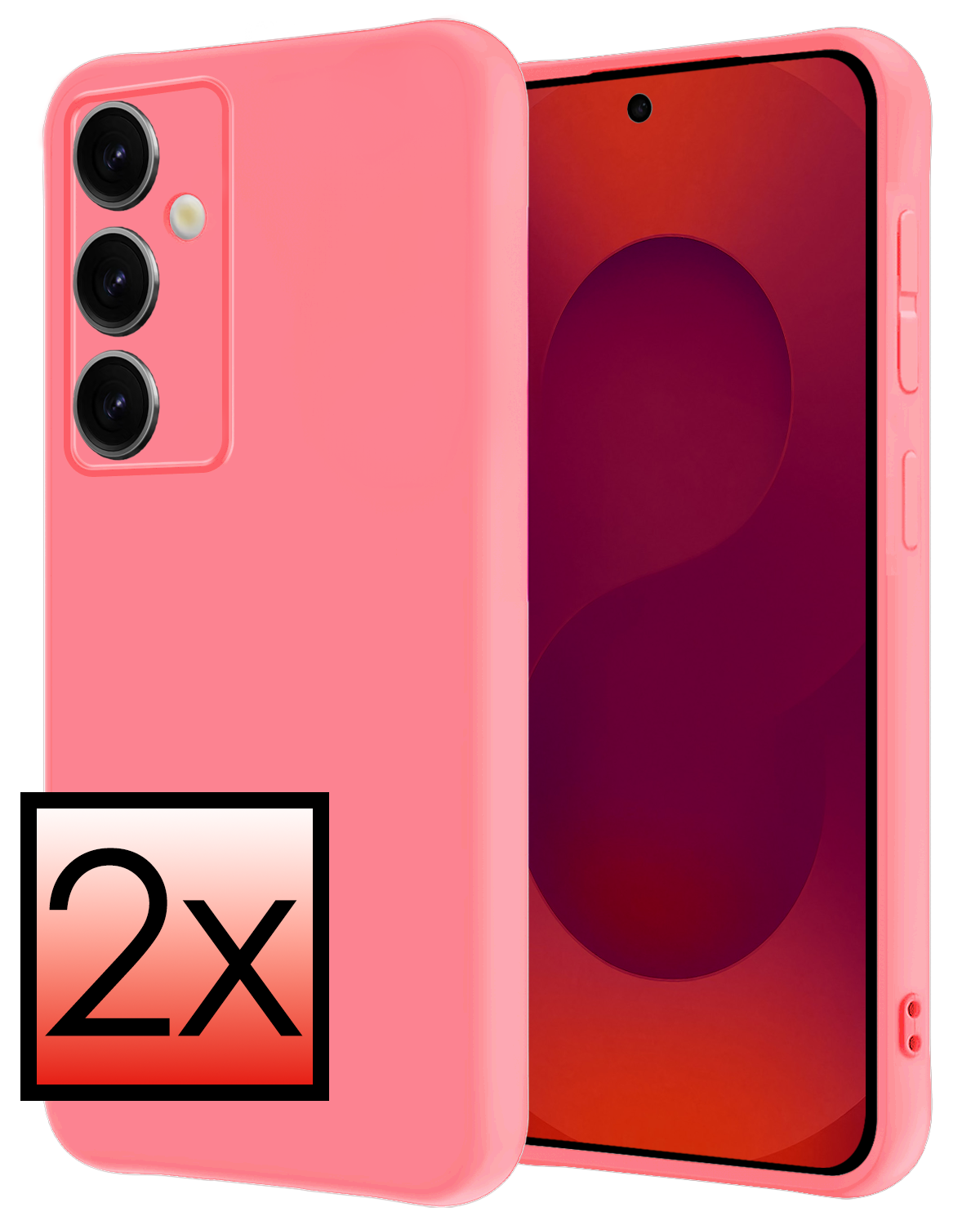 NoXx NoXx Samsung Galaxy S25 Plus Hoesje Siliconen - Lichtroze - 2 PACK