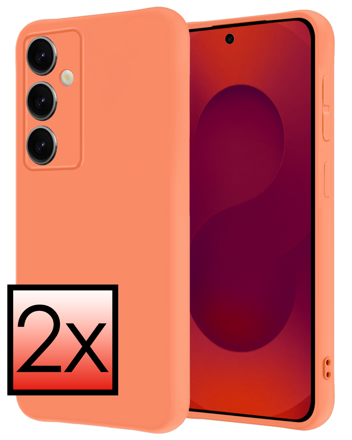 NoXx NoXx Samsung Galaxy S25 Plus Hoesje Siliconen - Perzik - 2 PACK