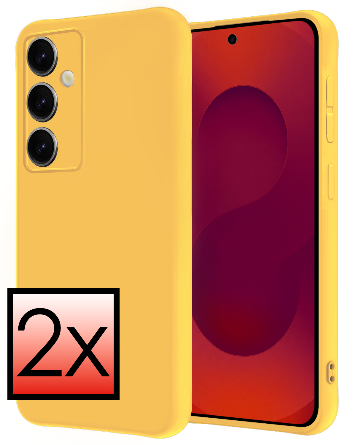 NoXx NoXx Samsung Galaxy S25 Plus Hoesje Siliconen - Geel - 2 PACK