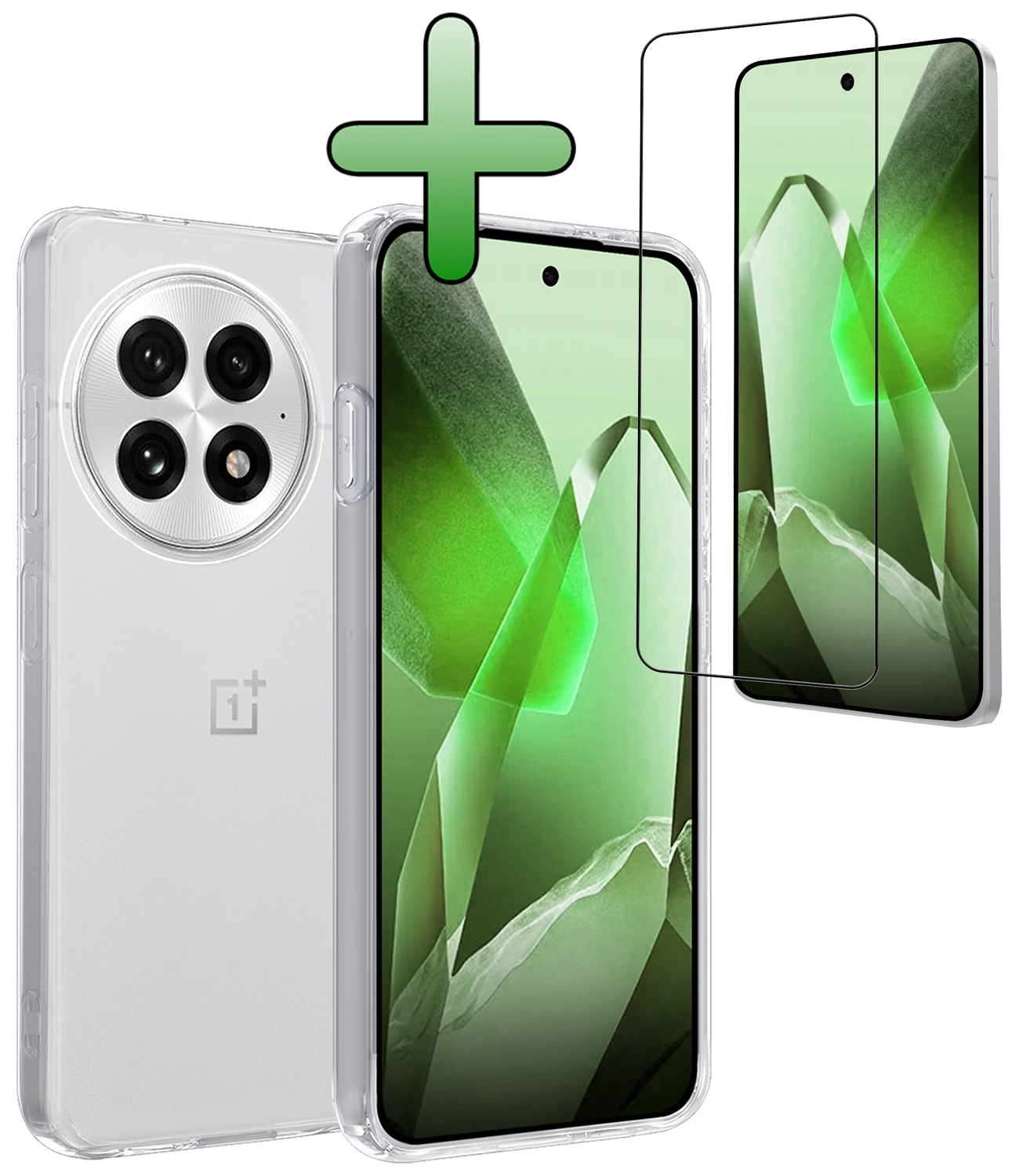 BASEY. BASEY. OnePlus 13R Hoesje Siliconen Met Screenprotector - Transparant