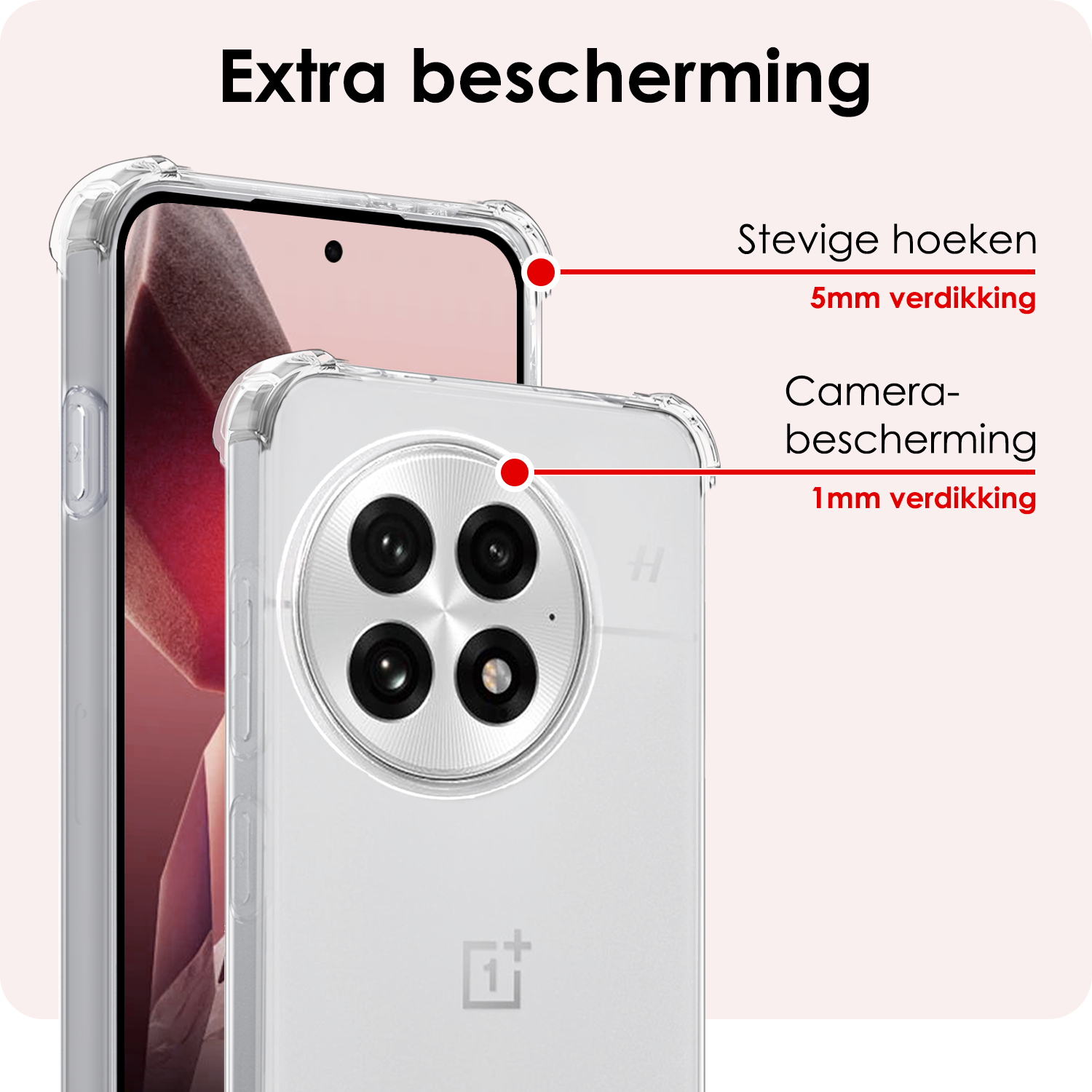 NoXx NoXx OnePlus 13R Hoesje Shockproof - Transparant - 2 PACK