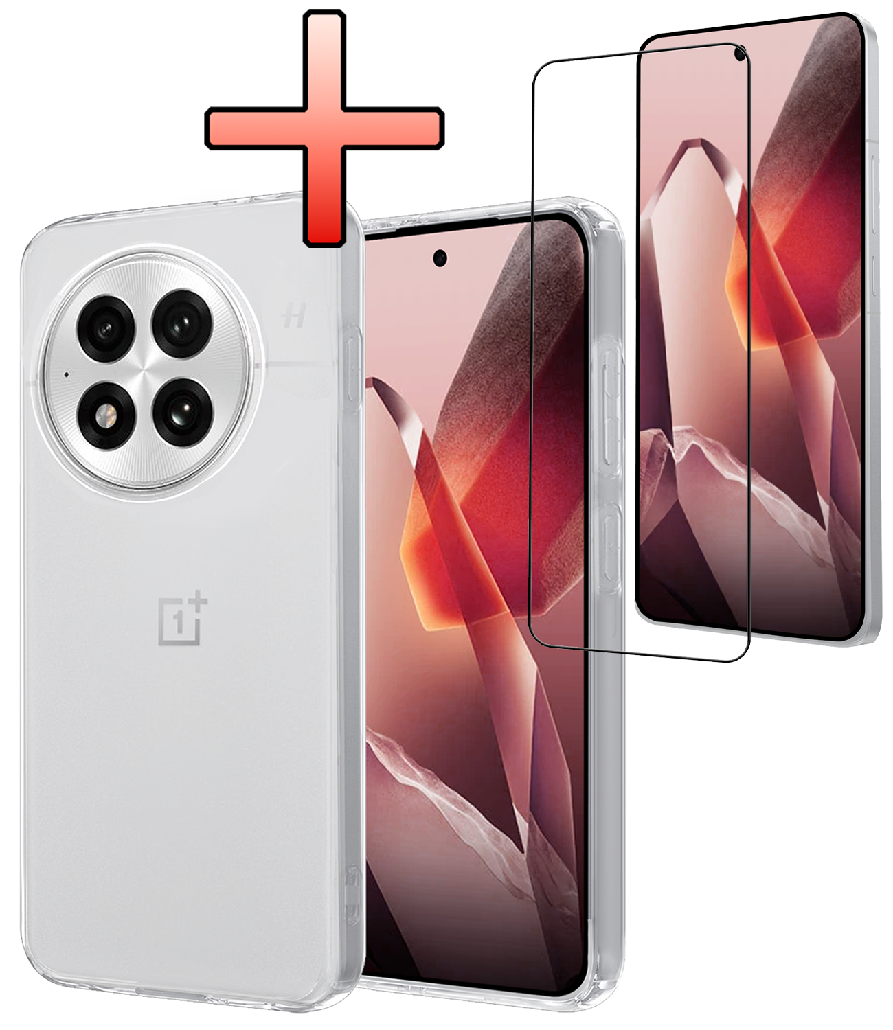 NoXx NoXx OnePlus 13R Hoesje Siliconen Met Screenprotector - Transparant