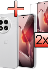 NoXx NoXx OnePlus 13R Hoesje Siliconen Met 2x Screenprotector - Transparant