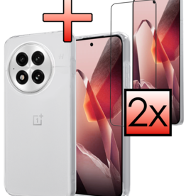NoXx NoXx OnePlus 13R Hoesje Siliconen Met 2x Screenprotector - Transparant