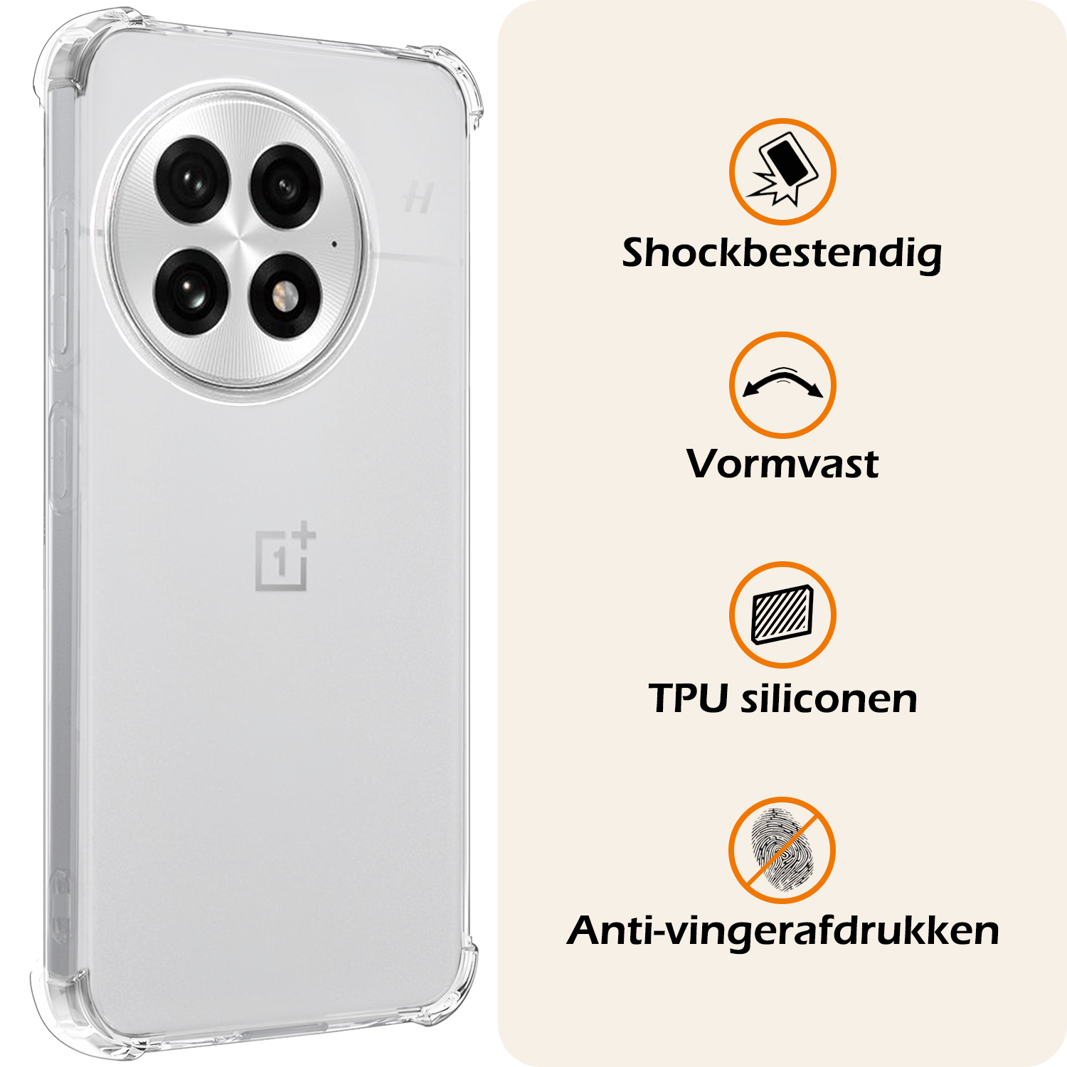 Nomfy Nomfy OnePlus 13R Hoesje Shockproof - Transparant