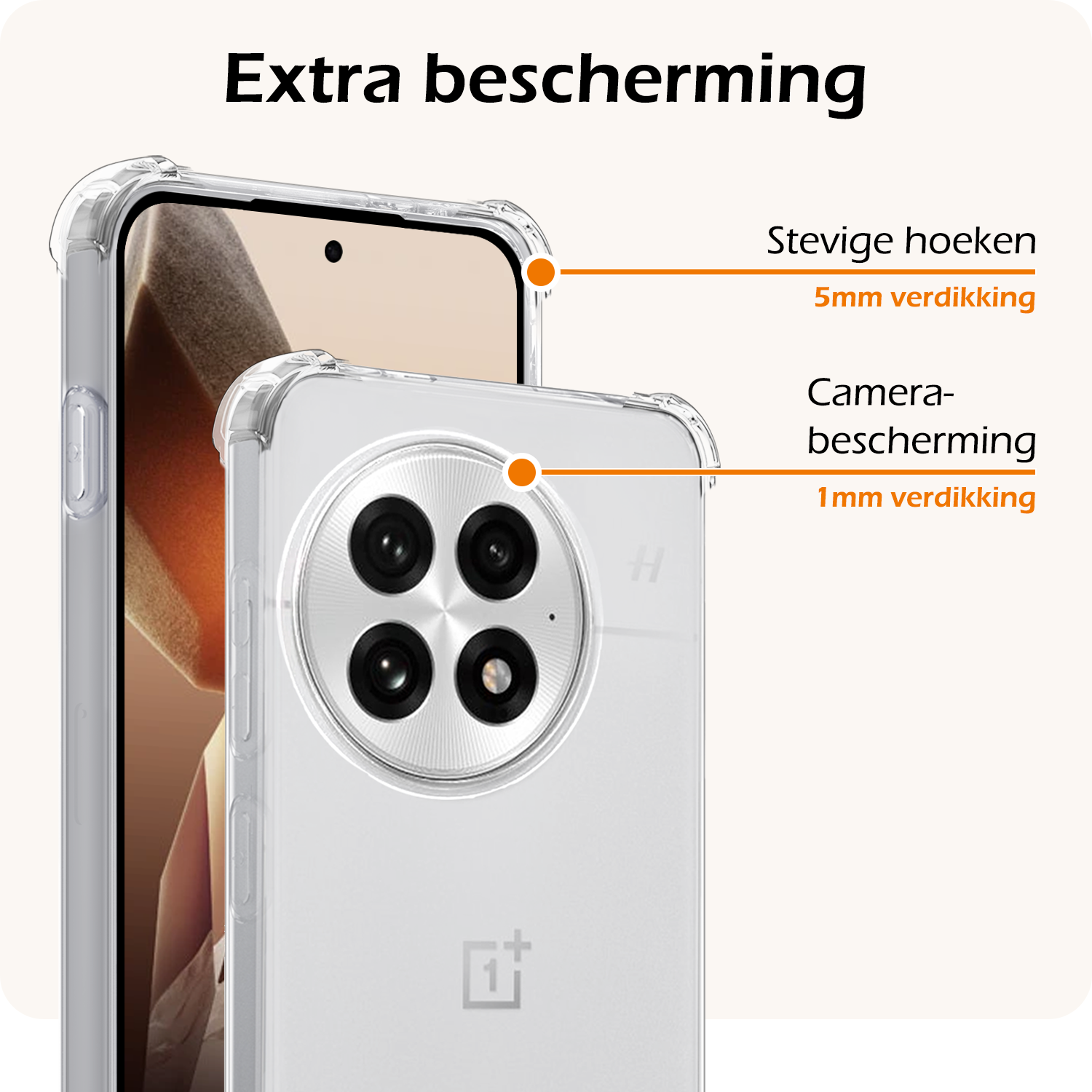 Nomfy Nomfy OnePlus 13R Hoesje Shockproof - Transparant