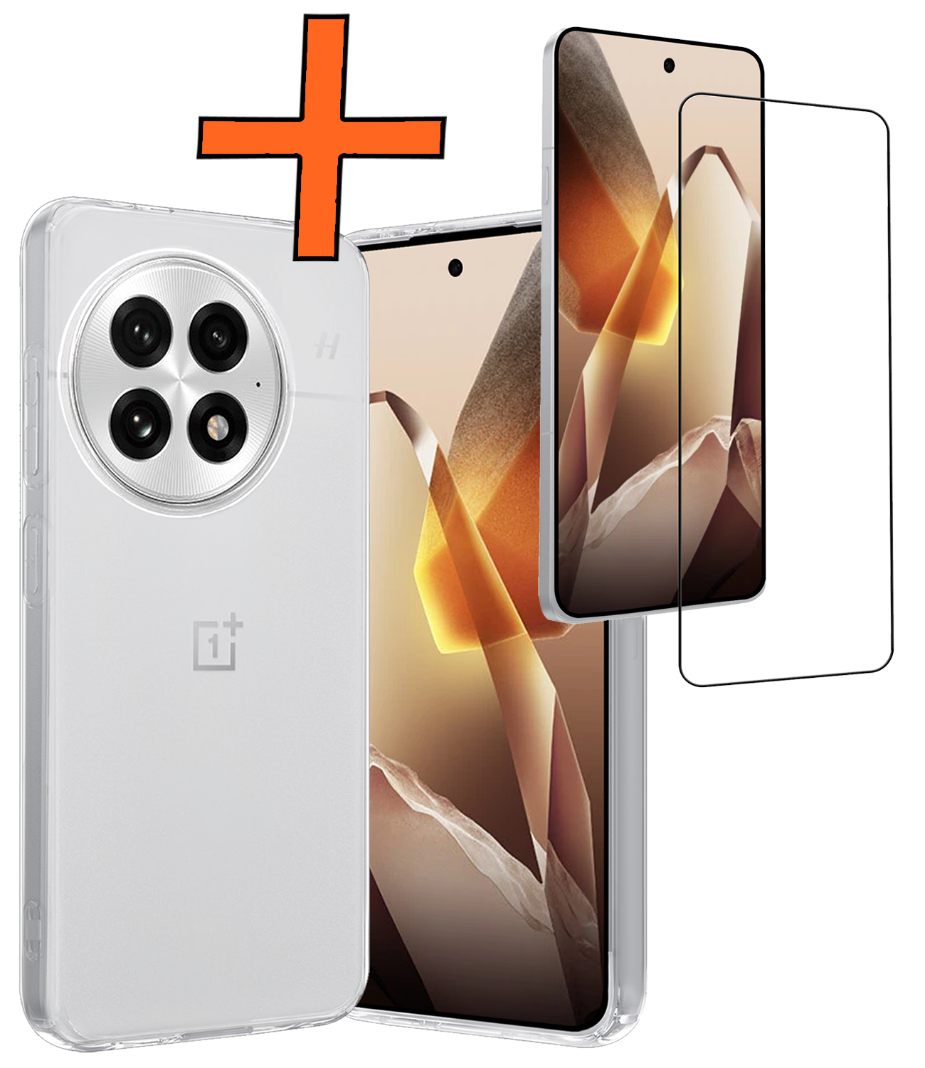 Nomfy Nomfy OnePlus 13R Hoesje Siliconen Met Screenprotector - Transparant