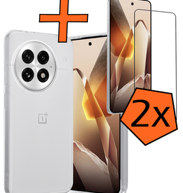 Nomfy Nomfy OnePlus 13R Hoesje Siliconen Met 2x Screenprotector - Transparant