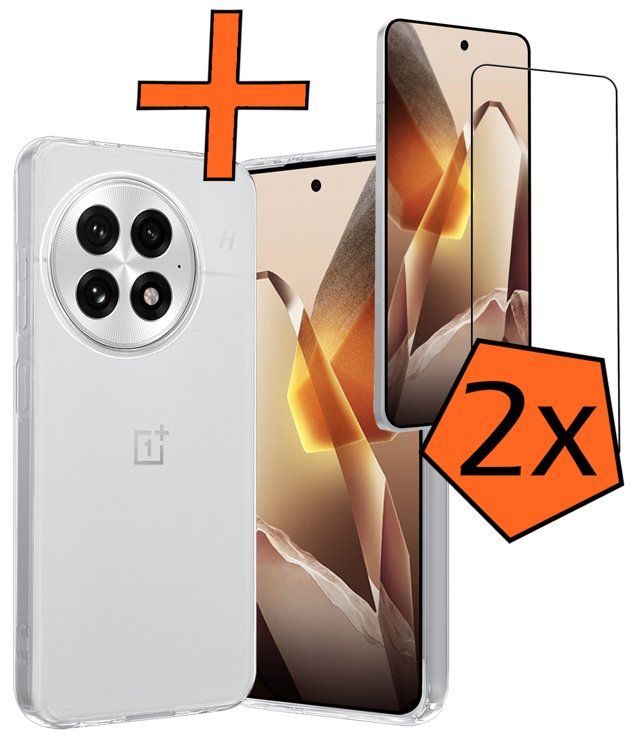 Nomfy Nomfy OnePlus 13R Hoesje Siliconen Met 2x Screenprotector - Transparant