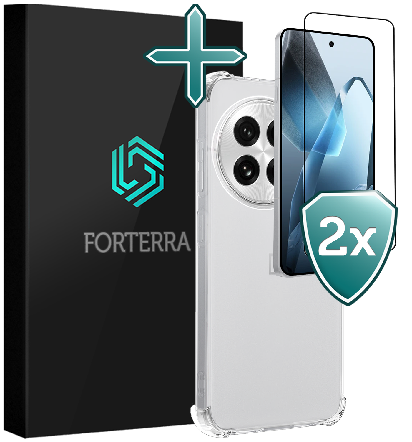 Forterra Forterra OnePlus 13R Hoesje Shockproof Met 2x Screenprotector