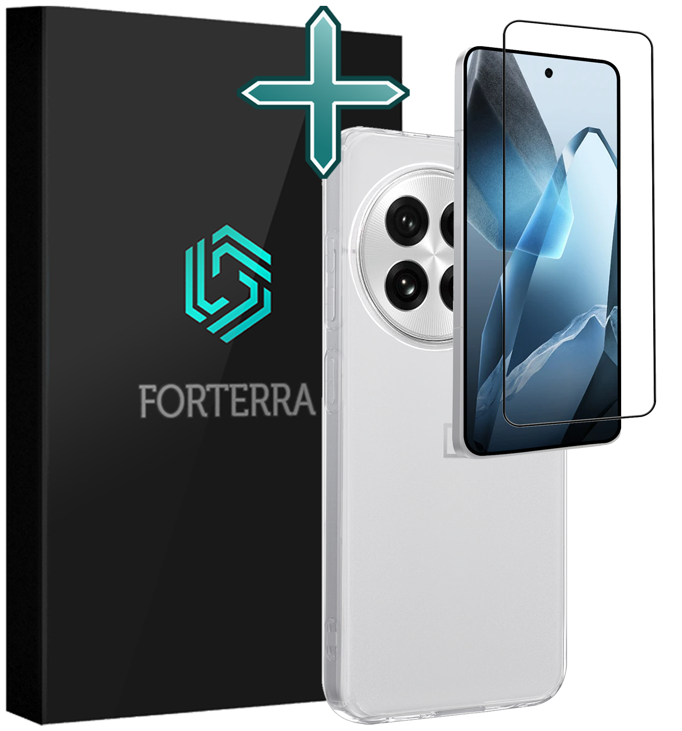 Forterra Forterra OnePlus 13R Hoesje Siliconen Met Screenprotector - Transparant