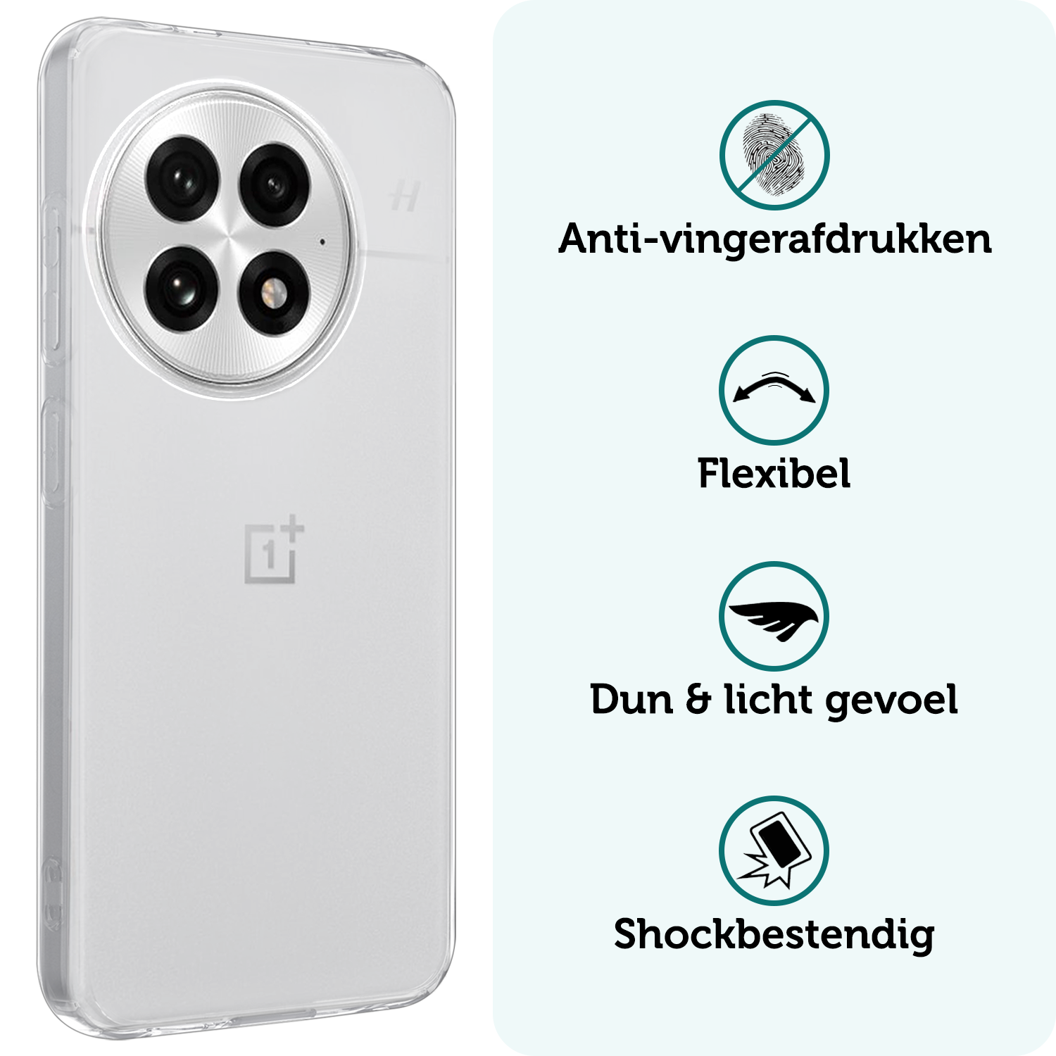 Forterra Forterra OnePlus 13R Hoesje Siliconen Met Screenprotector - Transparant
