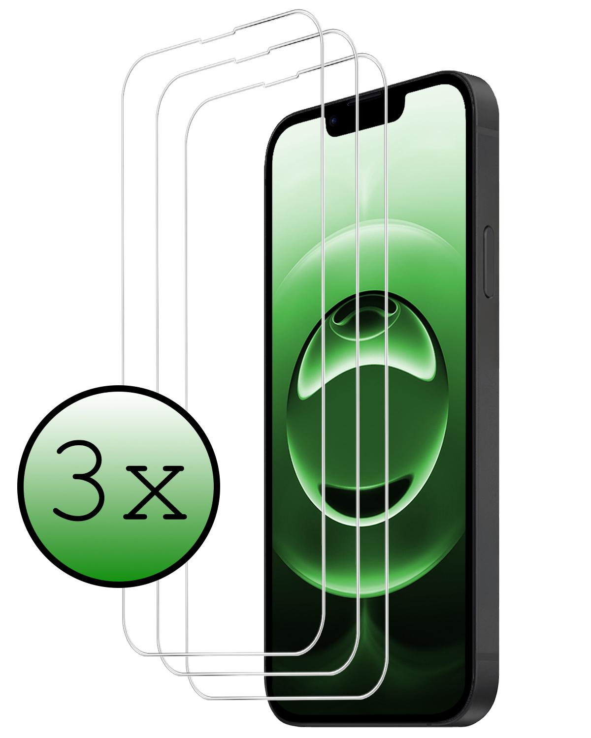 BASEY. BASEY. iPhone 16E Screenprotector Glas Met Dichte Notch - 3 PACK