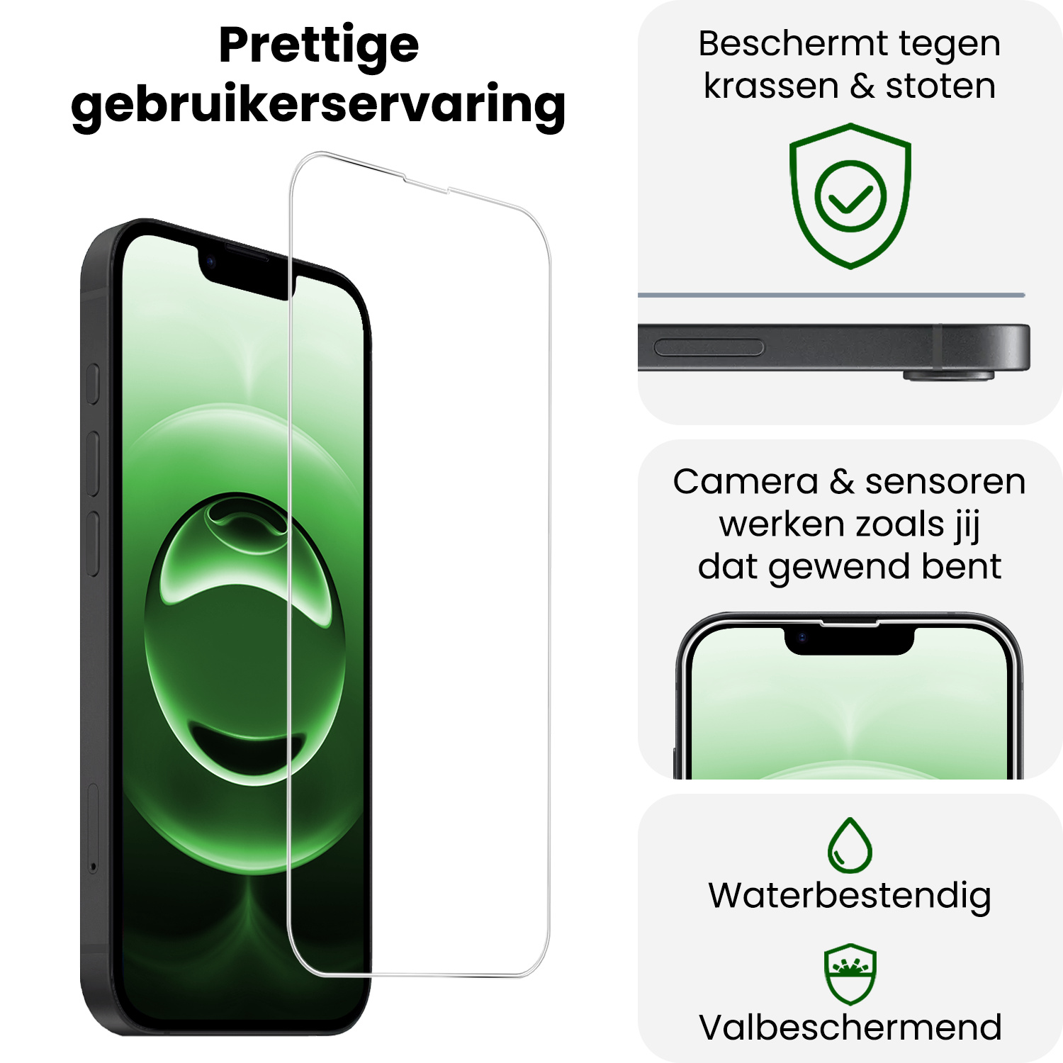 BASEY. BASEY. iPhone 16E Screenprotector Glas Met Dichte Notch - 3 PACK