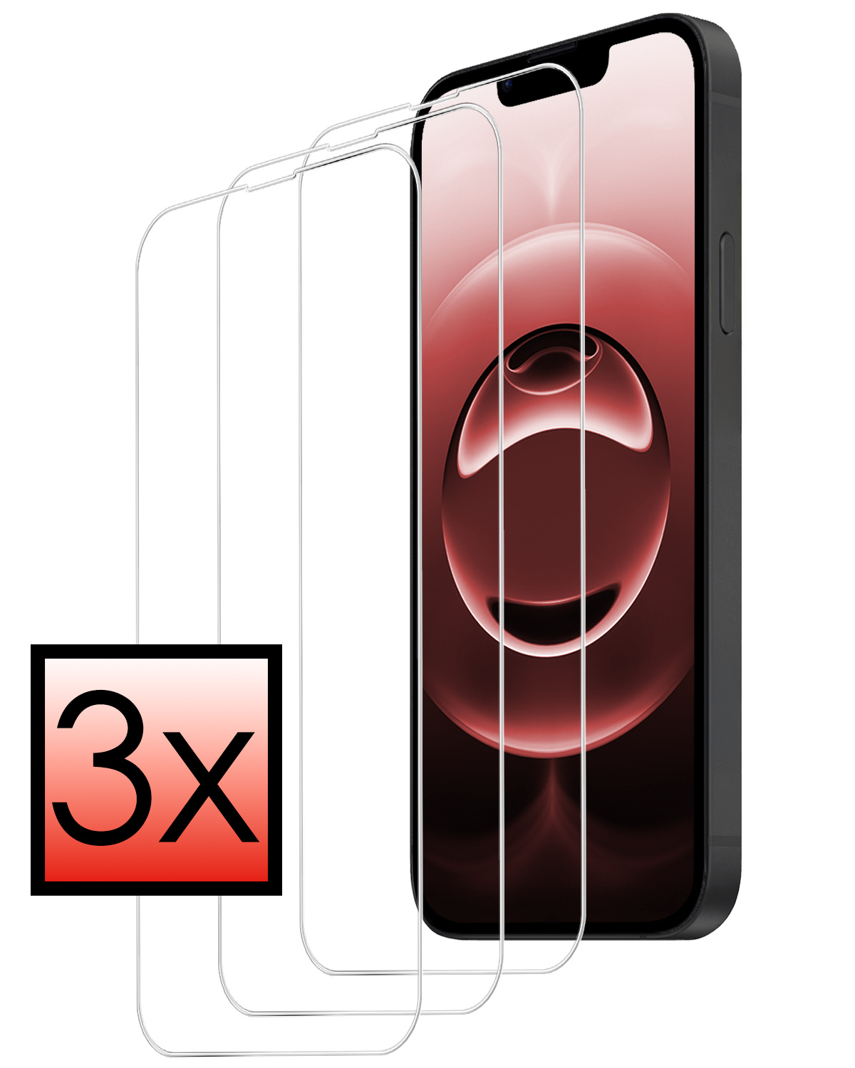 NoXx NoXx iPhone 16E Screenprotector Glas Met Dichte Notch - 3 PACK