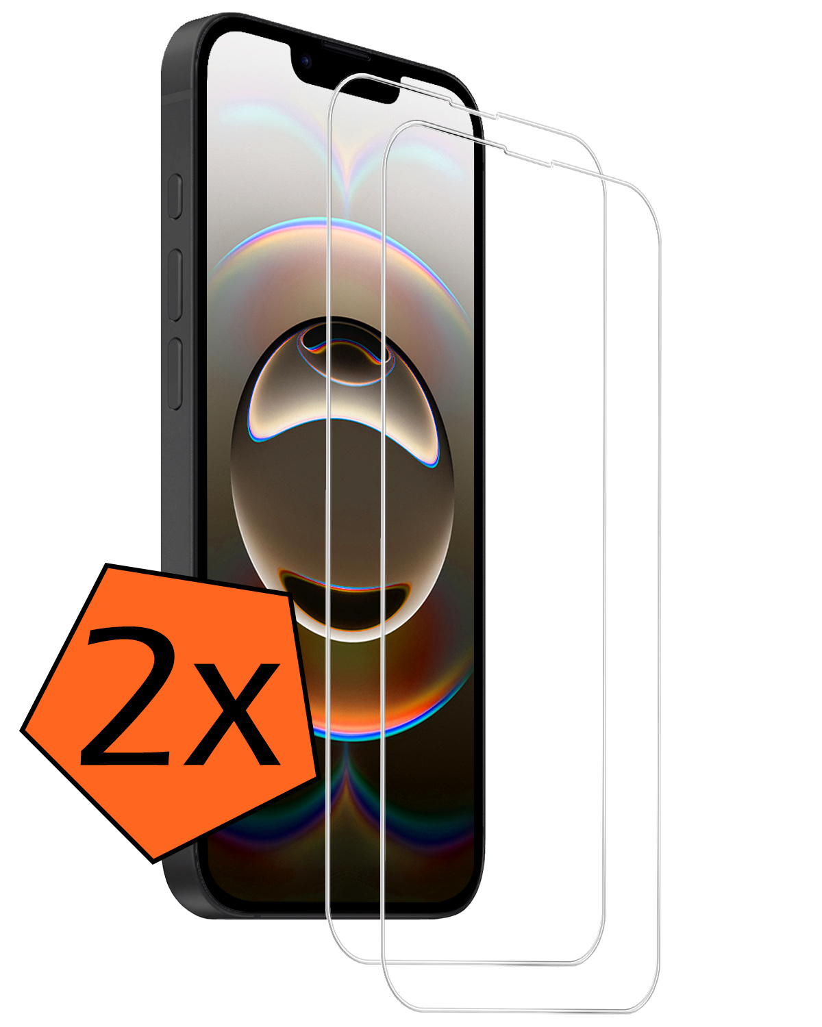 Nomfy Nomfy iPhone 16E Screenprotector Glas Met Dichte Notch - 2 PACK