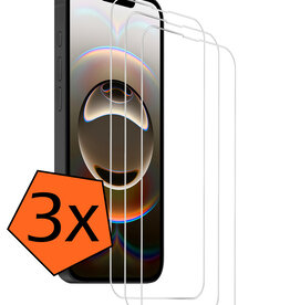 Nomfy Nomfy iPhone 16E Screenprotector Glas Met Dichte Notch - 3 PACK