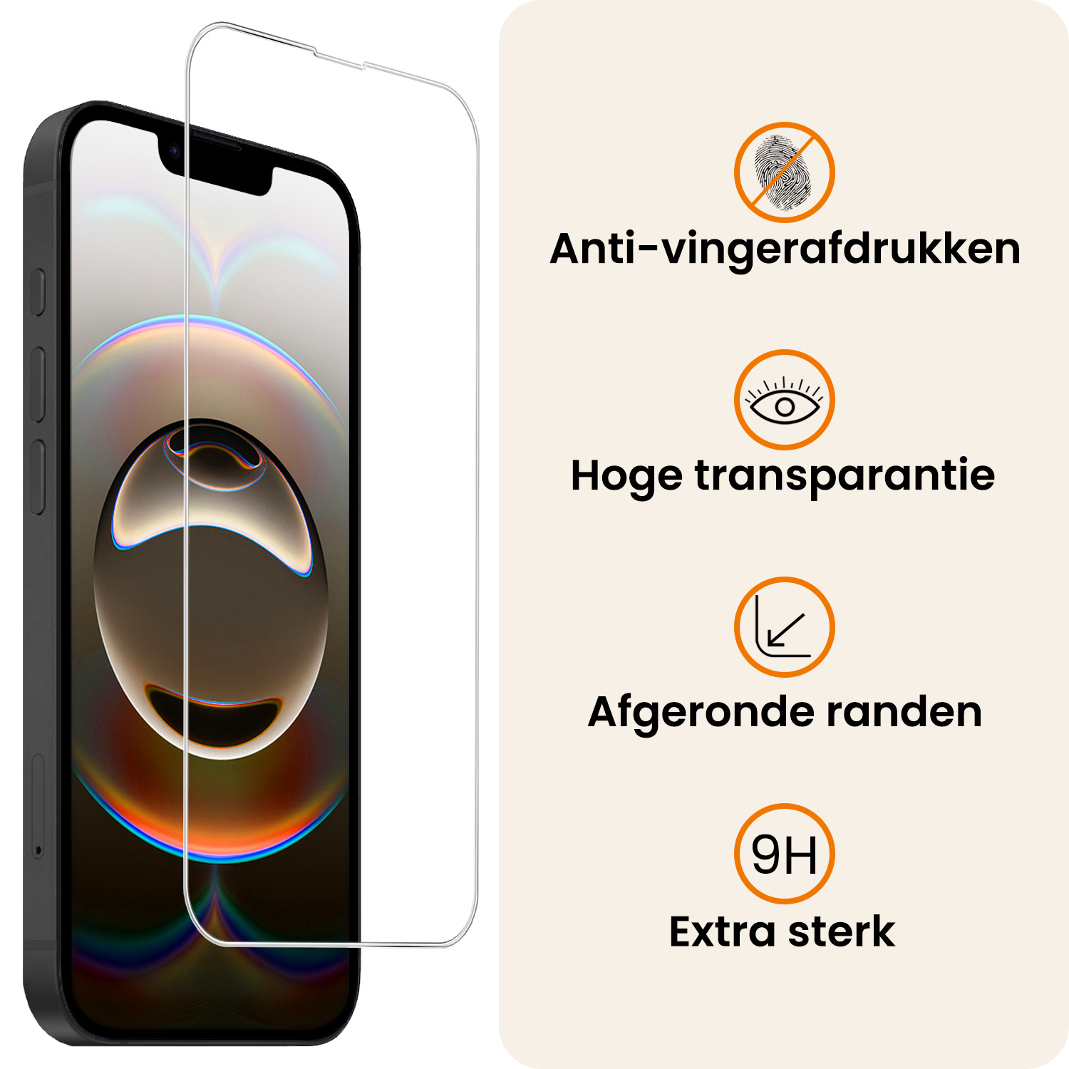 Nomfy Nomfy iPhone 16E Screenprotector Glas Met Dichte Notch - 3 PACK