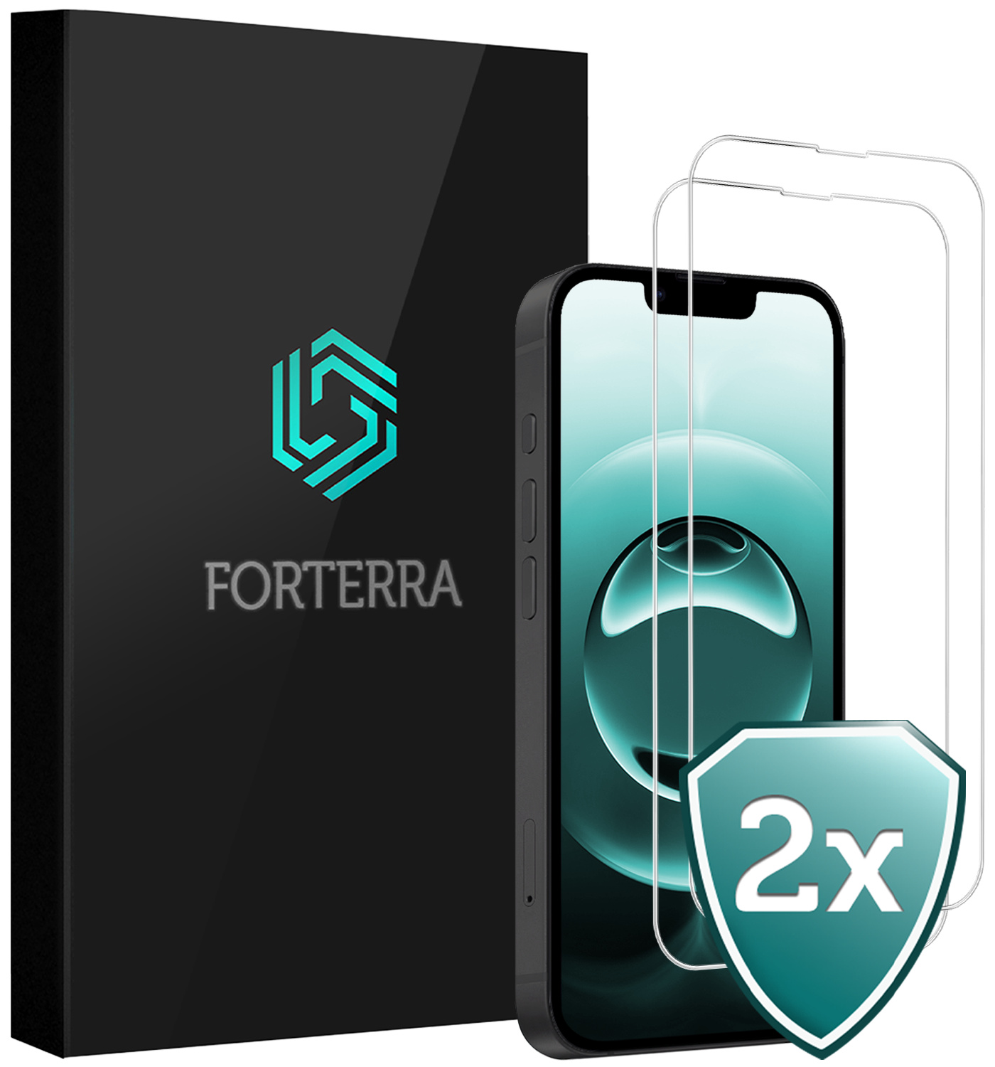 Forterra Forterra iPhone 16E Screenprotector Glas Met Dichte Notch - 2 PACK